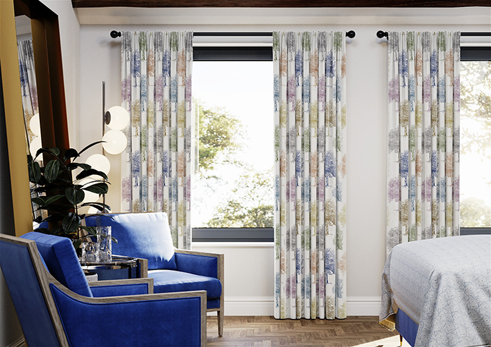 Vintage Tree Velvet, Multi - Made to Measure Curtains - Image 3